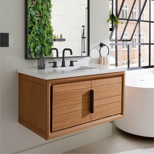 36 inch Aliso Wall-Mount Teak Vanity