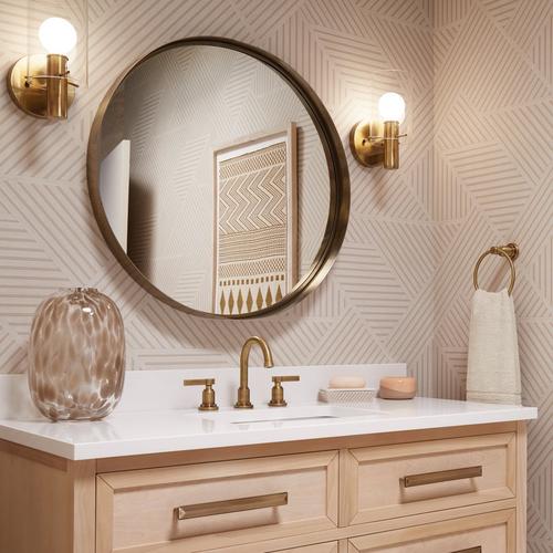 Victorian bathroom with the Greyfield Faucet in Aged Brass