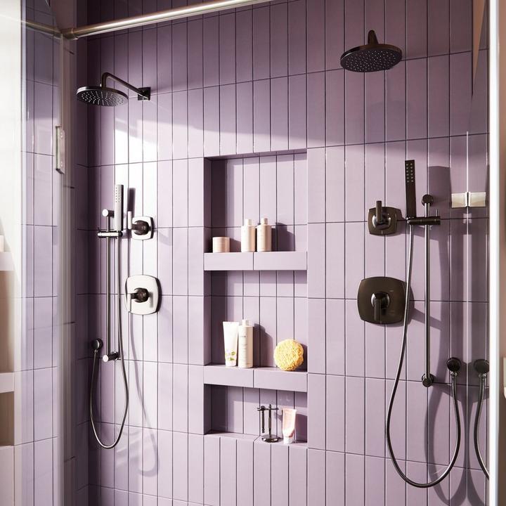 Sefina Pressure Balance Shower System in Gunmetal for well curated home