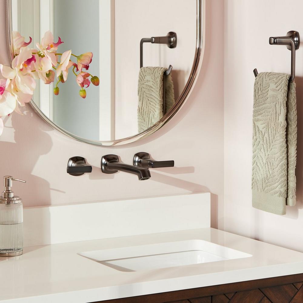 Sefina Wall-Mount Bathroom Faucet & Towel Ring in Gunmetal