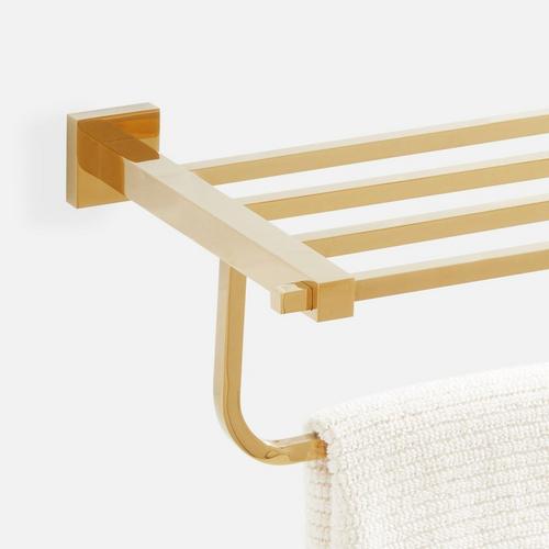 Albury Towel Rack in Polished Brass