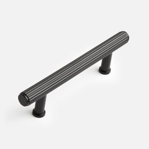 Brixlee Reeded Brass Cabinet Pull in Matte Black