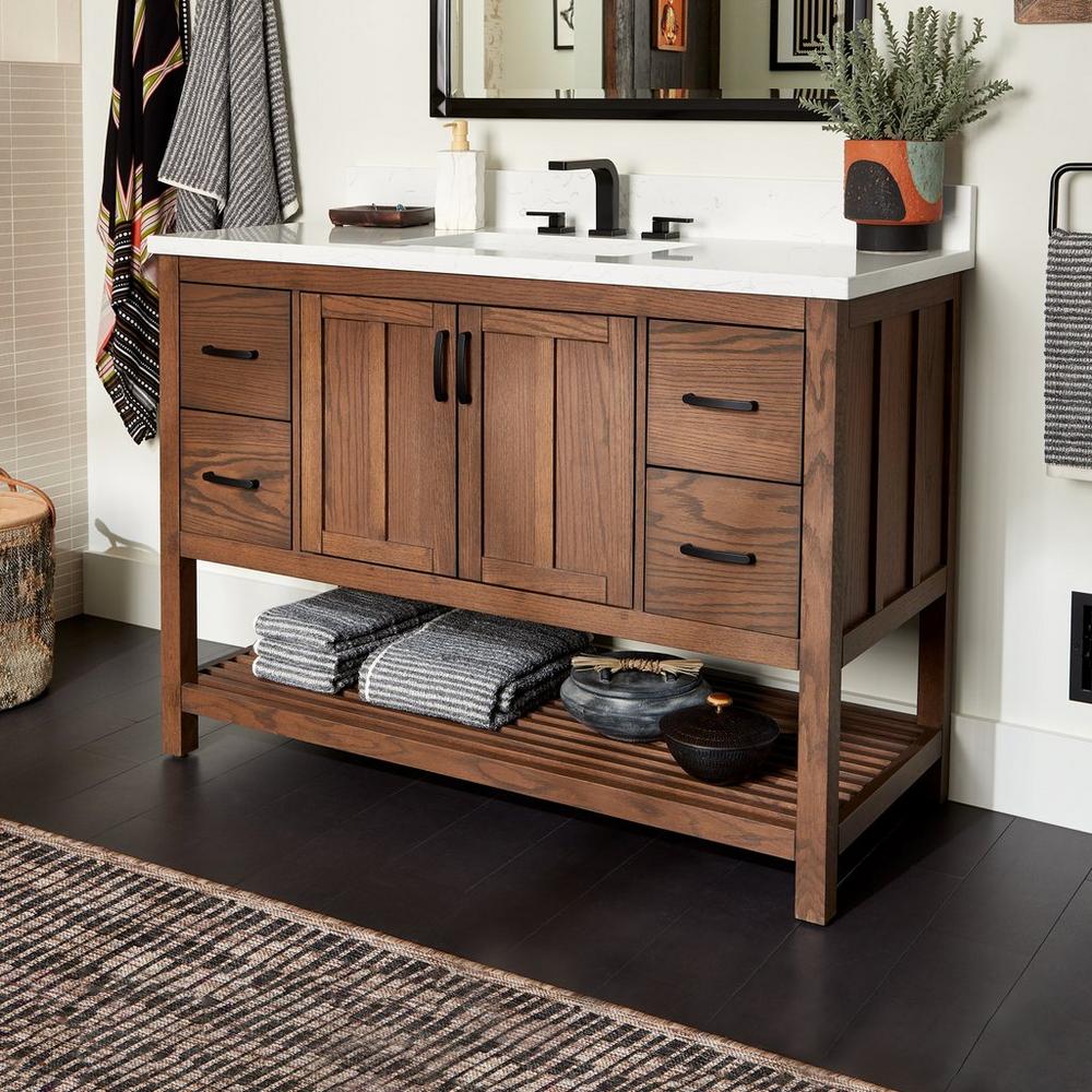 48" Ansbury Console Vanity with Rectangular Undermount Sink in Homestead Oak