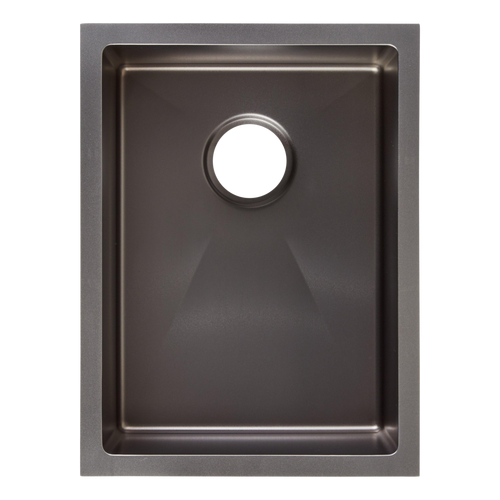 Gunmetal Black 15" Atlas Stainless Steel Rectangular Prep Sink