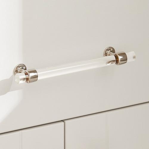 Beryn Acrylic Cabinet Pull in Polished Nickel