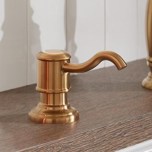 Traditional Soap or Lotion Dispenser in Brushed Gold