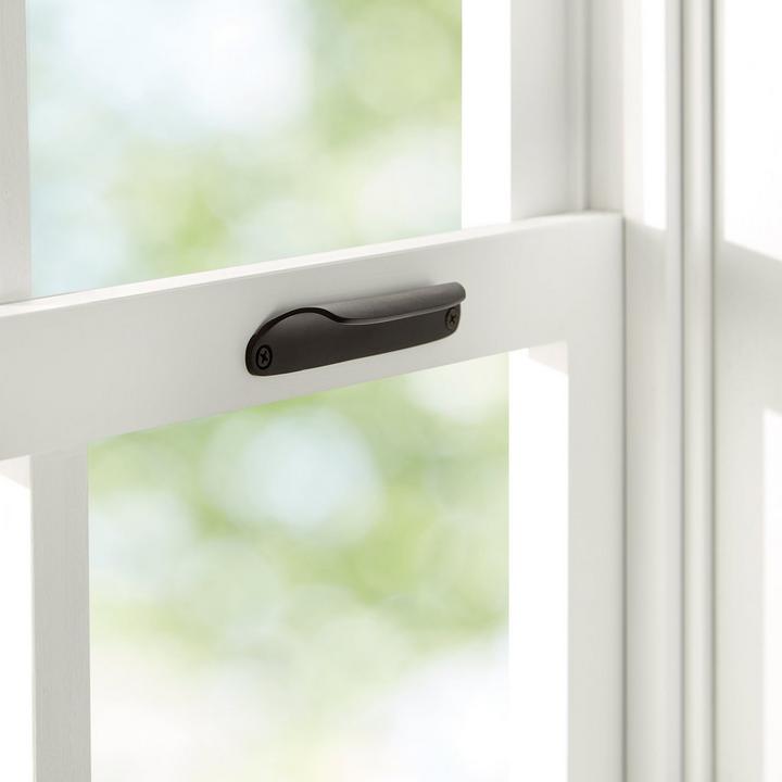 Brass Window Sash Hook in Matte Black