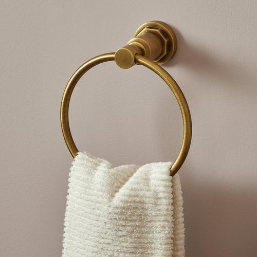 Greyfield Towel Ring in Aged Brass