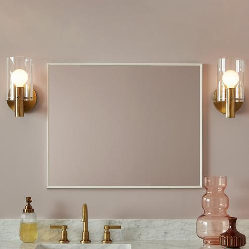 Kardon Rectangular Framed Mirror in Satin White